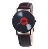 Elegant Leather Disk Watch